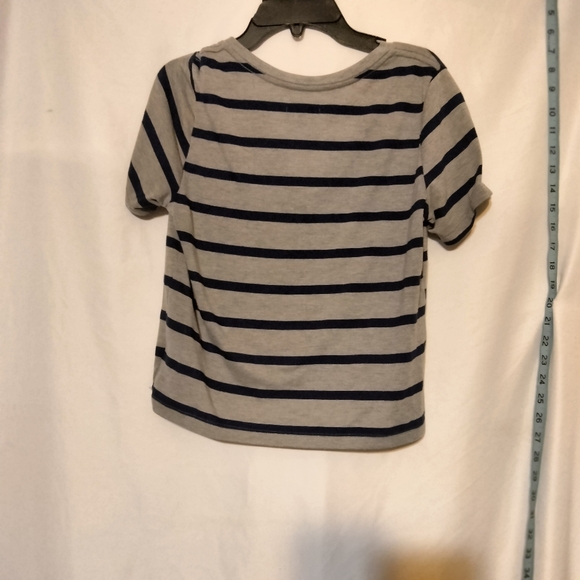 Vans women's crop top blue and grey stripes sz Large L - Picture 2 of 5